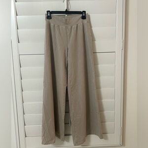 Aerie Wide Leg Pants in Tan